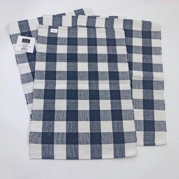 Madison Buffalo Check Sky & White Place Mats Set 4 Aprox 13x18 inches - Picture 2 of 3